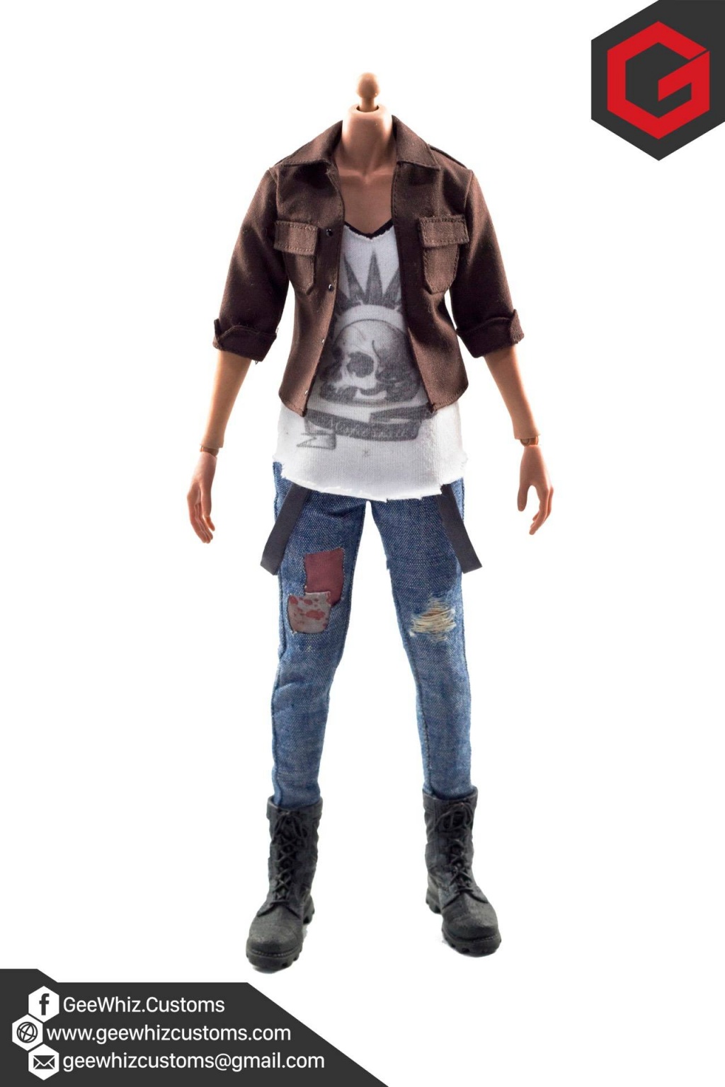 Geewhiz Customs: 1:6 Scale Tyler Durden Hustler Outfit with Vest